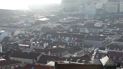 Sao Jorge Castle panoramic view of Lisbon Stock Footage 67999070