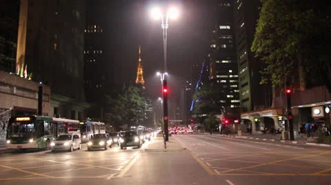 Sao Paluo Night Stock Footage 24817451
