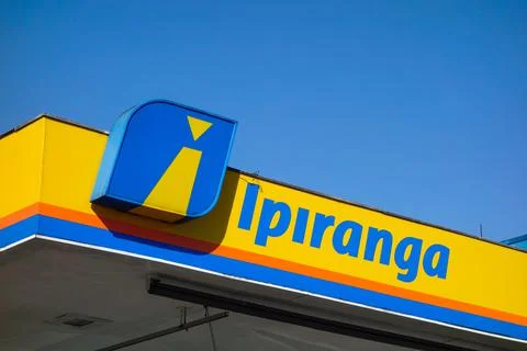 Sao Paulo, Brazil: front view of brazilian oil company and gas station Ipiranga Stock Photos