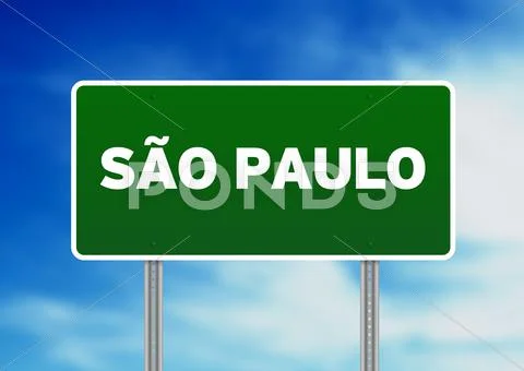 Sao paulo highway sign Stock Illustration