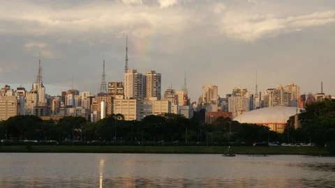 Sao Paulo skyline at evening Stock-Footage 72528366