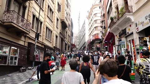 Sao Paulo, SP, Brazil. Nov, 2020. Crowded streets at central area of Sao Paulo. Stock Footage