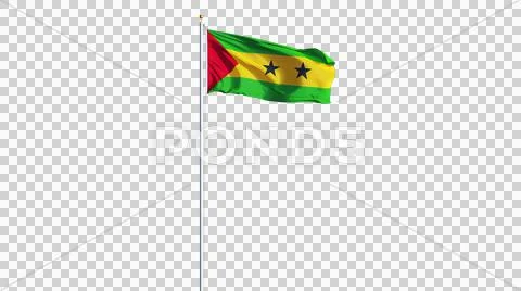Sao Tome and Principe flag, long shot, isolated with alpha channel Stock Photos