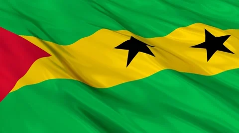 Sao tome e principe flag waving. Seamless Vídeo Stock 48691384