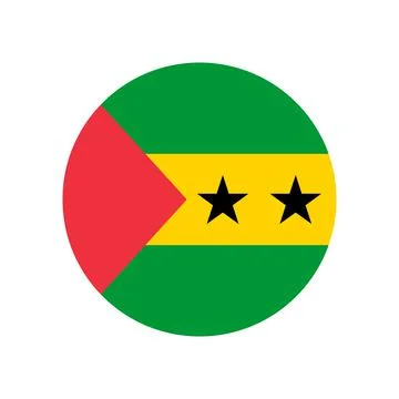 Sao Tome vector flag circle on white background Stock Illustration