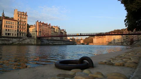 Saone at dawn Stock Footage 132212396