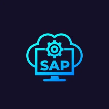 SAP, business cloud software icon, vector Stock Illustration