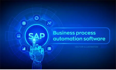 SAP Business process automation software. ERP enterprise resources planning s Stock Illustration