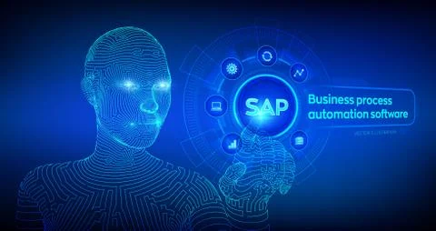 SAP Business process automation software. ERP enterprise resources planning s 스톡 일러스트