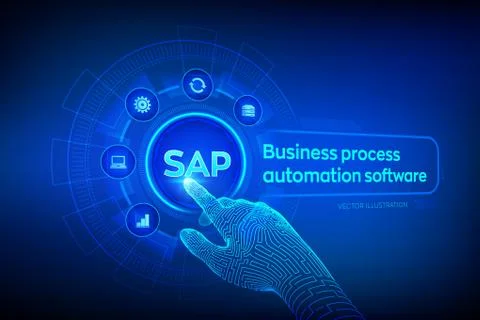 SAP Business process automation software. ERP enterprise resources planning s Stock Illustration