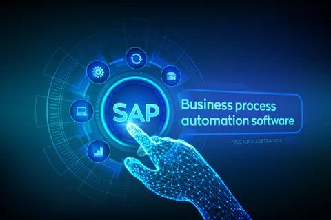 SAP Business process automation software. ERP enterprise resources planning s Stock Illustration