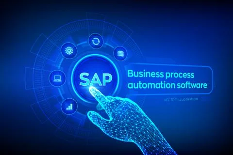 SAP Business process automation software. ERP enterprise resources planning s Stock Illustration