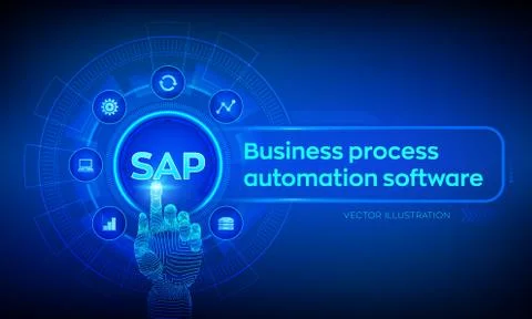 SAP Business process automation software. ERP enterprise resources planning s Stock Illustration