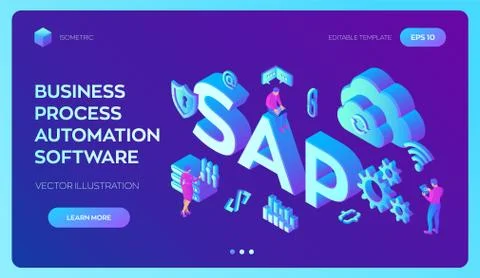 SAP Business process automation software. ERP enterprise resources planning s Stock Illustration