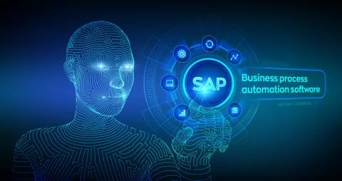 SAP Business process automation software. ERP enterprise resources planning s Stock Illustration