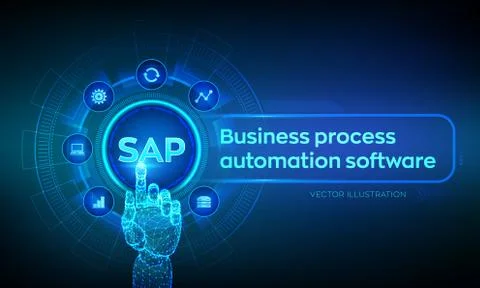 SAP Business process automation software. ERP enterprise resources planning s Stock Illustration