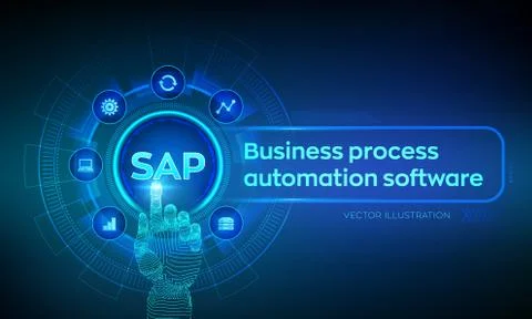 SAP Business process automation software. ERP enterprise resources planning s Stock Illustration