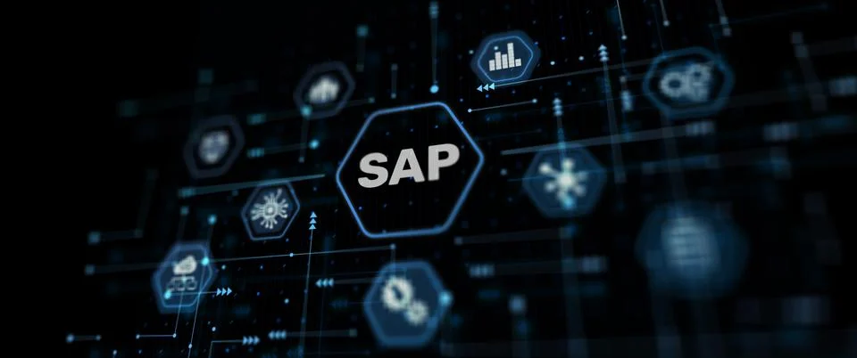 SAP - Business process automation software and management software. Icon on Stock Illustration