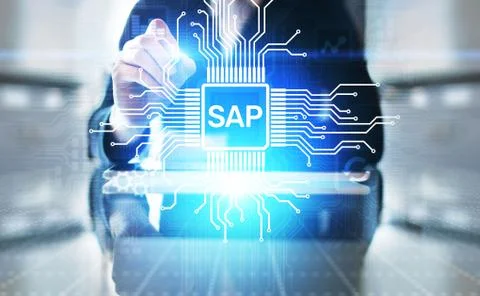 SAP - Business process automation software. ERP enterprise resources planning 写真素材