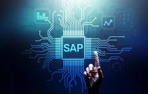 SAP - Business process automation software. ERP enterprise resources planning Stockfoto's
