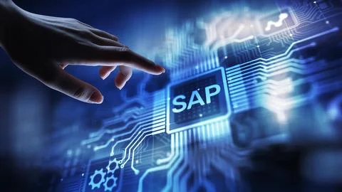 SAP - Business process automation software. ERP enterprise resources planning 写真素材