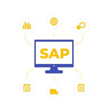 SAP, business software vector icons Stock Illustration