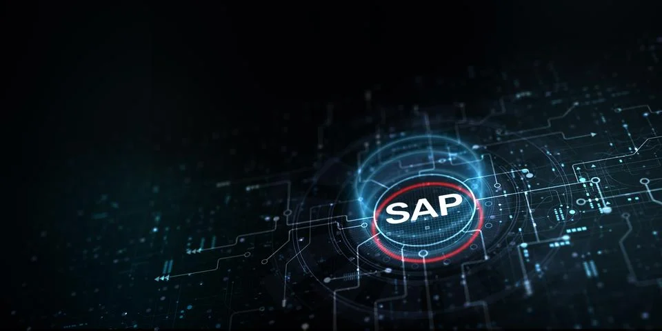 SAP Concept: Streamlining Business Processes with Integrated Software Solutio Stock Illustration