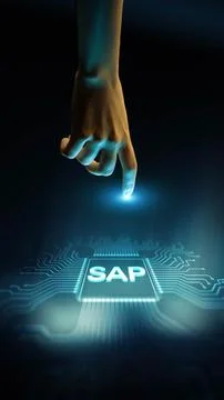 SAP Enterprise Resource Planning Software for Business Management and Digit.. Fotos de archivo