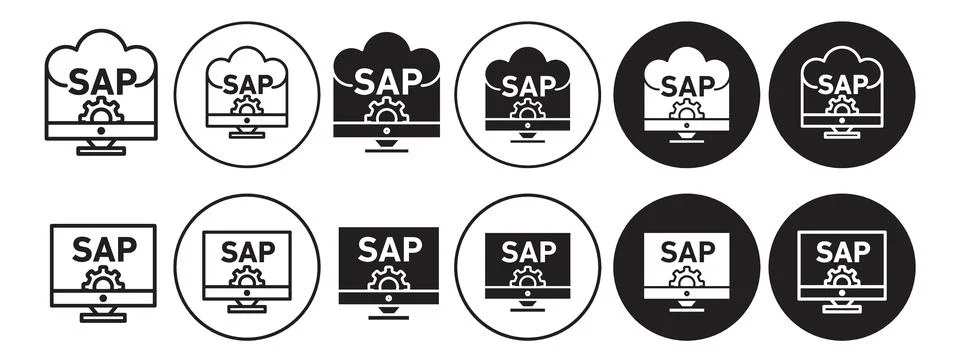 Sap Icon vector set collection for web Illustrazione stock