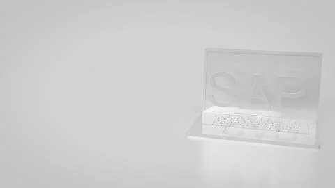 The Sap on notebook for technology concept 3d rendering. Stock Illustration