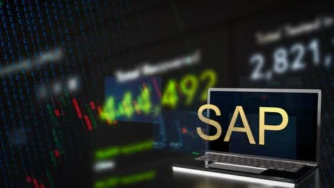 The Sap on notebook for technology concept 3d rendering. 스톡 일러스트