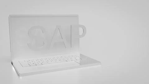 The Sap on notebook for technology concept 3d rendering. Stock Illustration