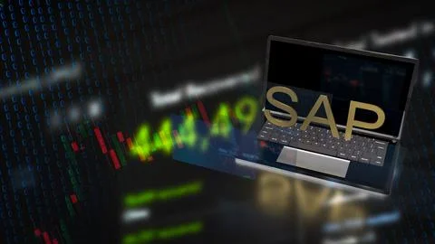 The Sap on notebook for technology concept 3d rendering. Stock Illustration