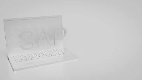 The Sap on notebook for technology concept 3d rendering. Stock Photos