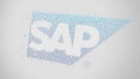 SAP SE logo being made with many numbers. Digital business conceptual editorial Stock Illustration