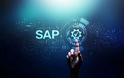 SAP software business process automation. ERP enterprise resource planning Stock Photos