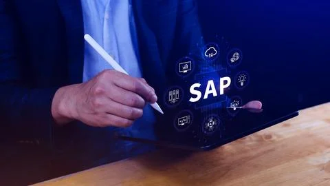 SAP system concept, SAP System Application Products, Business process autom.. Foto stock