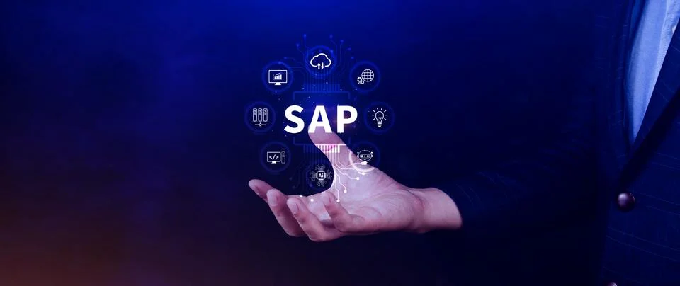 SAP system concept, SAP System Application Products, Business process autom.. Foto stock