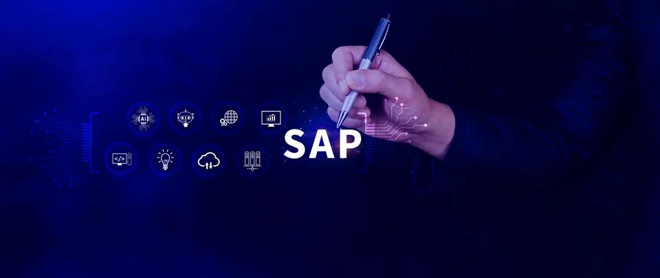 SAP system concept, SAP System Application Products, Business process autom.. Foto stock