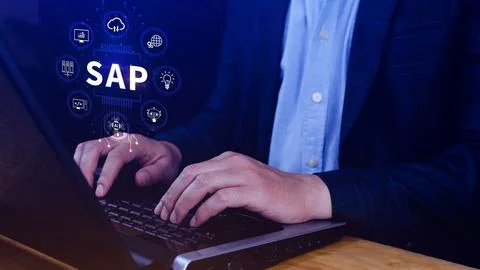 SAP system concept, SAP System Application Products, Business process autom.. Foto stock