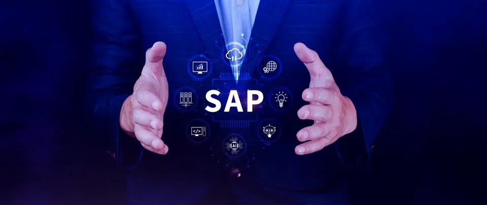 SAP system concept, SAP System Application Products, Business process autom.. Foto stock