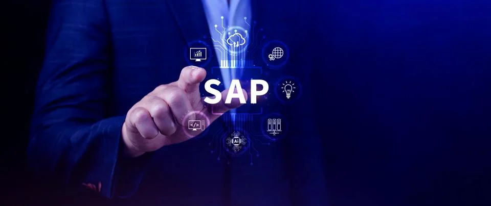 SAP system concept, SAP System Application Products, Business process autom.. Foto stock