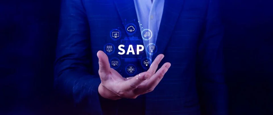 SAP system concept, SAP System Application Products, Business process autom.. Foto stock