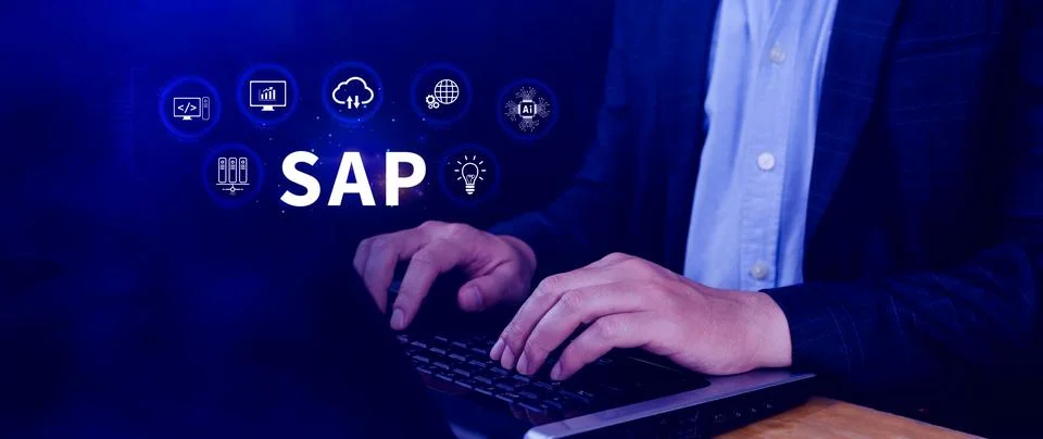 SAP system concept, SAP System Application Products, Business process autom.. Foto stock