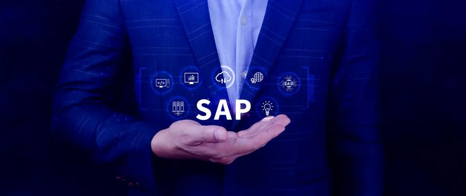 SAP system concept, SAP System Application Products, Business process autom.. Foto stock