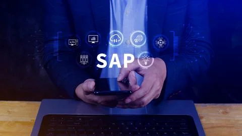 SAP system concept, SAP System Application Products, Business process autom.. Foto stock