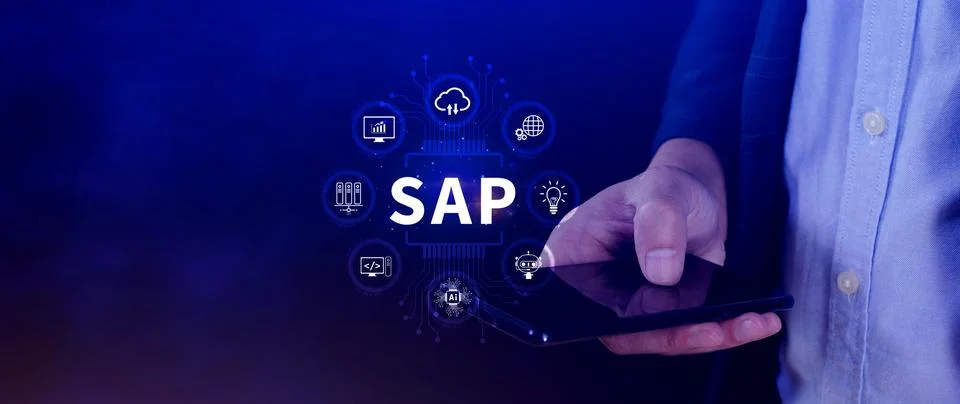 SAP system concept, SAP System Application Products, Business process autom.. Foto stock