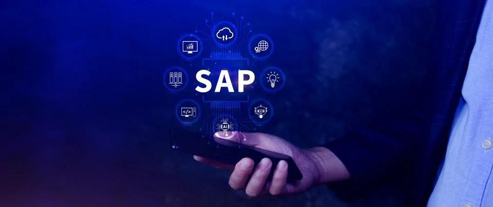 SAP system concept, SAP System Application Products, Business process autom.. Foto stock