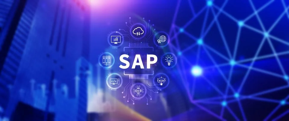 SAP system concept, SAP System Application Products, Business process autom.. Foto stock