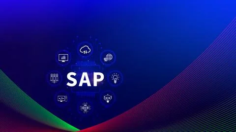 SAP system concept, SAP System Application Products, Business process autom.. Foto stock